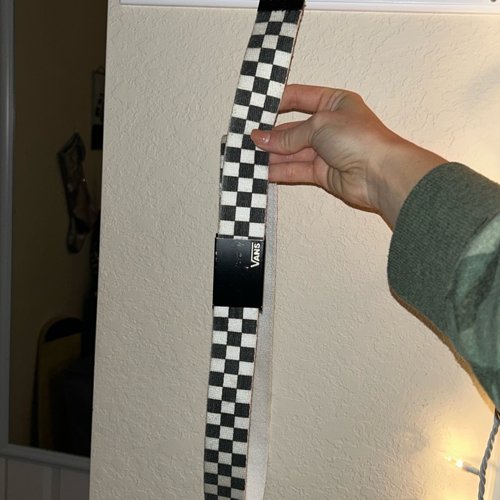 VANS Deppster II Web Unisex Belt | Black & White Checkerboard One Size Fits All.